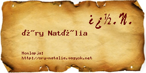 Őry Natália névjegykártya